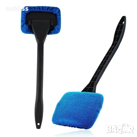 Четка за автостъкла с дълга дръжка и 2 микрофибърни кърпи, снимка 2 - Аксесоари и консумативи - 53387745