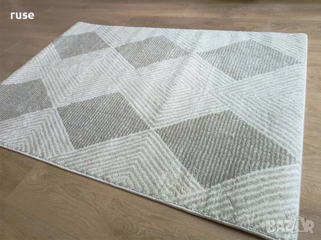 НОВ! Килим бежов 100х150см гръб юта , снимка 3 - Килими - 50265506