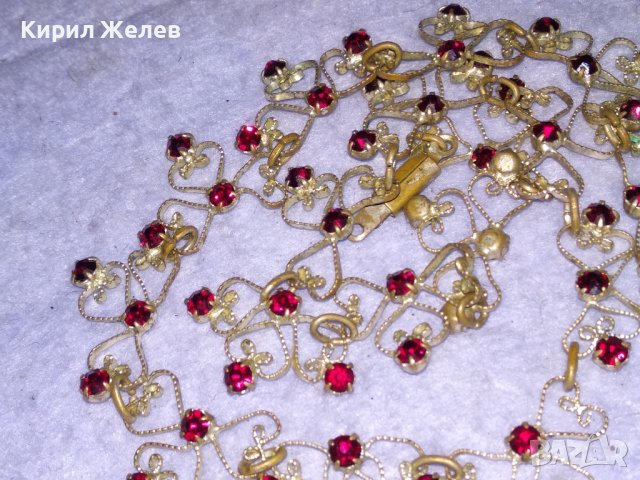 СТАРИННА БРОНЗОВА ПОСРЕБРЕНА АРТ НУВО ОГЪРЛИЦА с ФАСЕТИРАН ГРАНАТ РЪЧНА ФИЛИГРАННА ИЗРАБОТКА 38456, снимка 12 - Антикварни и старинни предмети - 41395958