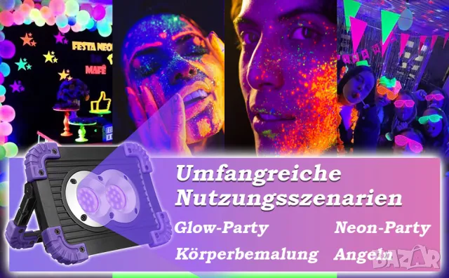 Мощен ултравиолетов прожектор 20 вата, снимка 12 - Друга електроника - 49395615