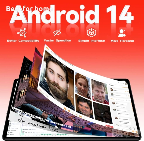 Android 14 таблет 10.1 инча, 20GB RAM 128GB ROM 1TB разширяема памет, осемядрен процесор, снимка 2 - Таблети - 53666082