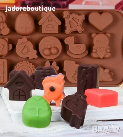 Силиконов молд различни фигурки мече сърце къщичка и др. , снимка 2 - Форми - 38979988