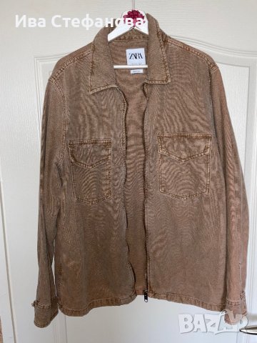 Ново дънково яке риза сафари спортно елегантно Зара Zara zara размер L, снимка 3 - Якета - 44449905