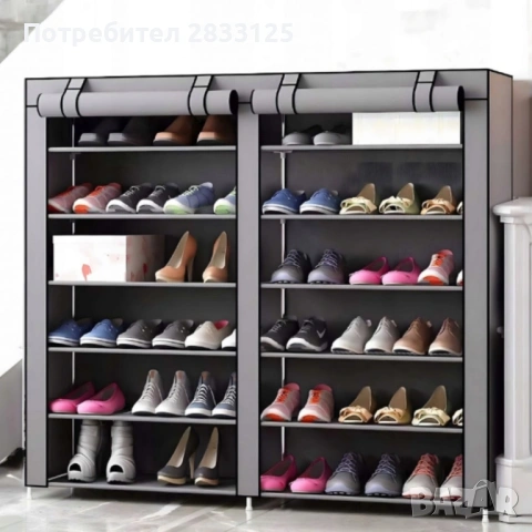 Сгъваем текстилен шкаф XXL, органайзер за дрехи, дишащ материал, снимка 9 - Шкафове - 53774592