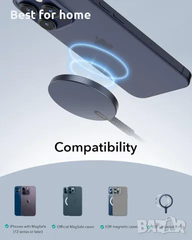 Мини безжично зарядно устройство ESR HaloLock, снимка 7 - Безжични зарядни - 49442268