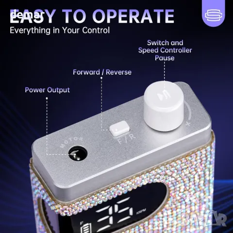 Безжична пила за нокти CHRISTINE SHELLY 35000RPM, презареждаща се, снимка 4 - Продукти за маникюр - 50434254