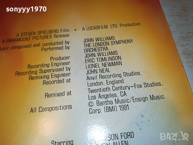 SOLD-RAIDERS OF THE LOST ARK-MADE IN HOLLAND 2903222035, снимка 13 - Грамофонни плочи - 36274719