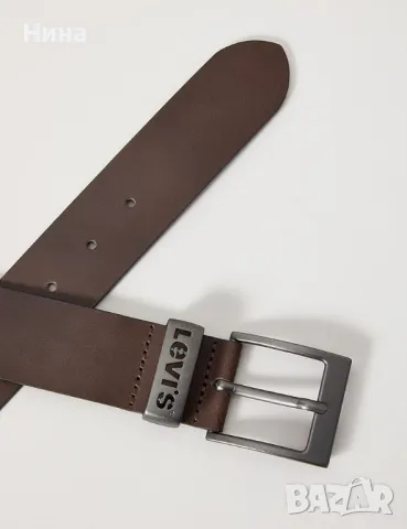 Унисекс колан Levi's в кафяво, от естествена кожа, с метална катарама, снимка 2 - Колани - 49962317