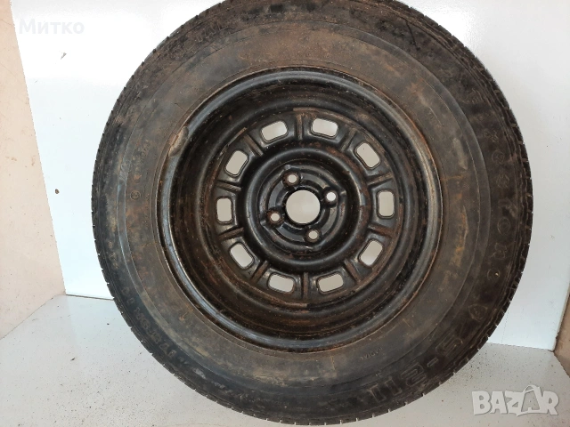 Ретро оригинална джанта 14 ка с гума за Опел Рекорд Е от 80 те години, снимка 3 - Гуми и джанти - 53738327