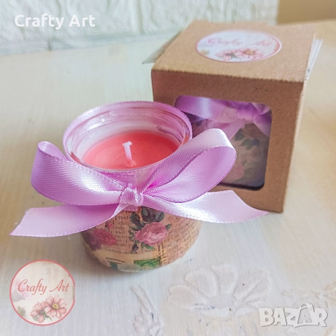 Ароматна соеви свещ в стъклен съд, снимка 6 - Декорация за дома - 51951249