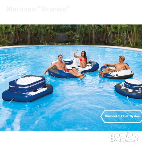 Надуваем охладител Intex Mega Chill Blue/White, 89 см , снимка 5 - Надуваеми легла - 41286431