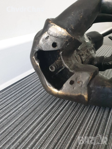 28см-4кг стара бронзова скулптура/фигура на дете с флейта/френска статуетка, снимка 8 - Статуетки - 53654721