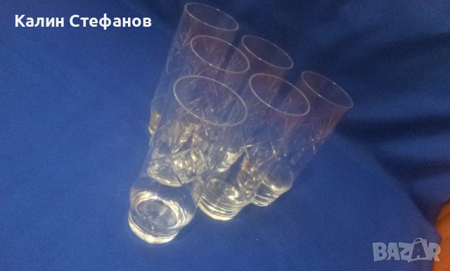 Кристални водни чаши 6 бр, снимка 8 - Чаши - 40979264
