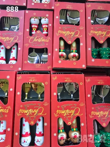 коледни прибори за хранене , снимка 4 - Прибори за хранене, готвене и сервиране - 52419809