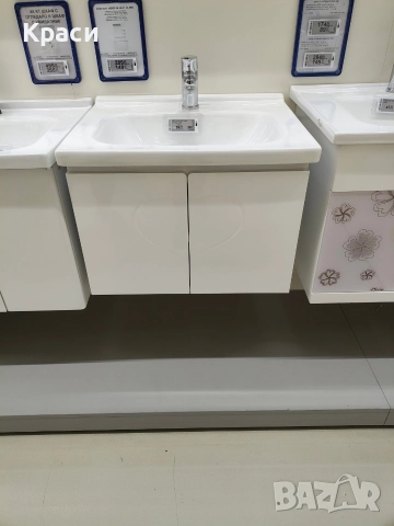 Комплект мивка+шкаф и горен шкаф с огледало за баня чисто нови, снимка 10 - Мивки - 52898371