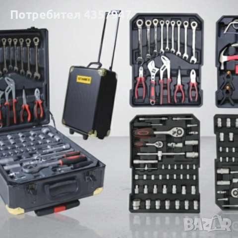 Професионален куфар с инструменти Cheffinger – 599 части, алуминиев тролей комплект, снимка 5 - Куфари с инструменти - 53156805