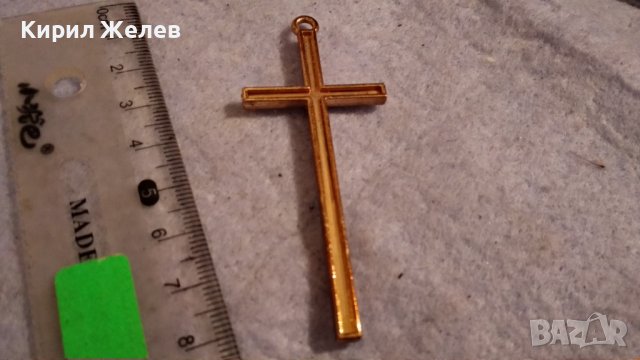 КРАСИВ ЗЛАТИСТ КРИСТАЛЕН МОДЕН АРТ КРЪСТ 34551, снимка 7 - Колиета, медальони, синджири - 39061984