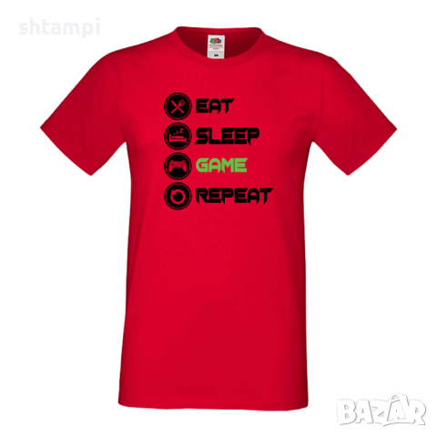 Мъжка тениска Game 1,Eat,Sleep,Game,Anime,Repeat,Ядене,Спане,Геймс,Подарък,Повторение,Празник,Игри, снимка 3 - Тениски - 36419029