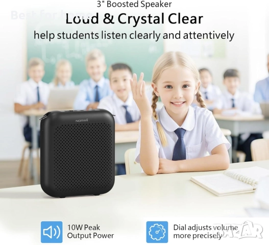 Преносим гласов усилвател с микрофон – Акумулаторен, за Учители, Екскурзоводи и Презентации, снимка 3 - Ресийвъри, усилватели, смесителни пултове - 52929894