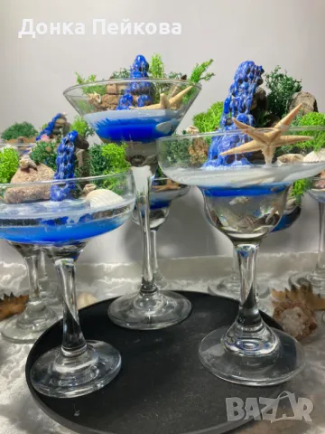 Декорация в чаша със скандинавски мъх и епоксидна смола, снимка 5 - Стайни растения - 47478962