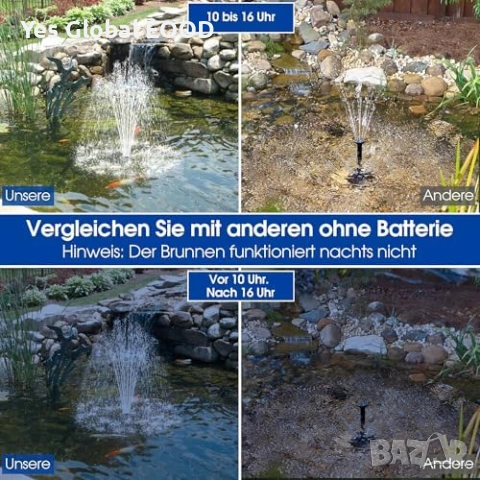 Biling 7.5W соларна фонтан помпа с батерия, снимка 8 - Друга електроника - 53441974