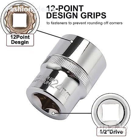 Нов 1/2-инчов комплект гаечни ключове 21бр. Стомана Многозъбни Автомобилни гайки , снимка 3 - Други стоки за дома - 41766646