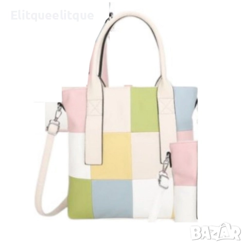 Шарена дамска чанта с разноцветна дръжка, снимка 7 - Чанти - 52242668