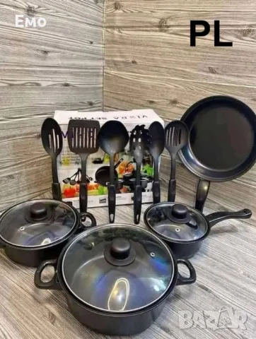 Комплект съдове за готвене от 13 части с незалепващо покритие, снимка 2 - Съдове за готвене - 48823998