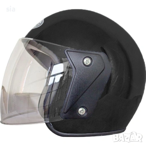Каска за мотор с визьор, черен мат, универсален размер, снимка 3 - Аксесоари и консумативи - 44821266