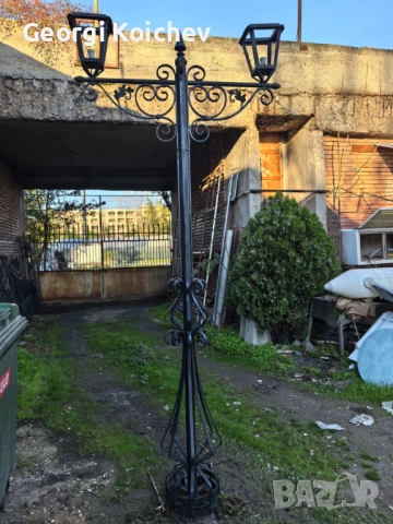 оградни пана ковано желязо масивни ; портал с колони и наземни фенери, снимка 6 - Огради и мрежи - 52639983