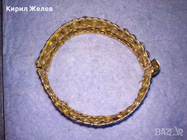 СТАРА ПОЗЛАТЕНА ФИЛИГРАННО АЖУРНО РЪЧНО ИЗРАБОТЕНА ПЕРЛЕН ТИП СТОМАНЕНА РЕТРО ГРИВНА 26616, снимка 4 - Антикварни и старинни предмети - 41269264