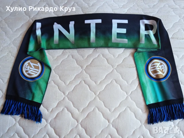 INTER MILANO НОВ MADE IN ITALY двулицев фенски шал Интер Милано 1908