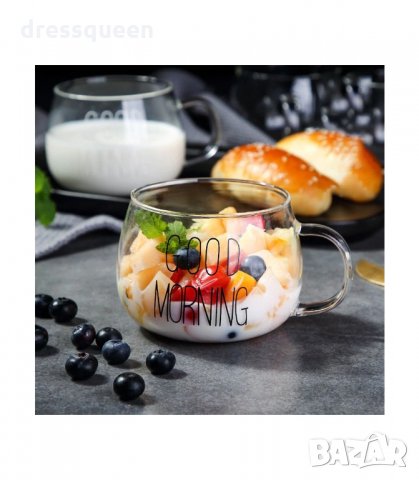 2913 Стъклена чаша 400 мл Good Morning, снимка 9 - Чаши - 34265746