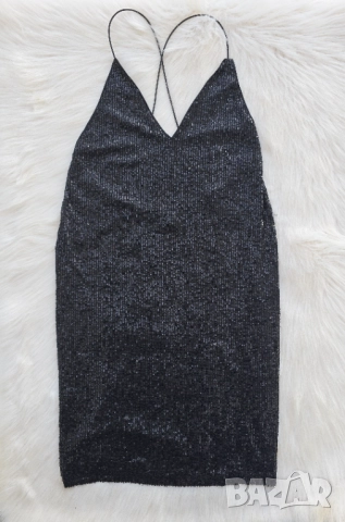 Дамска рокля с паети размер S-М, снимка 2 - Рокли - 52678211