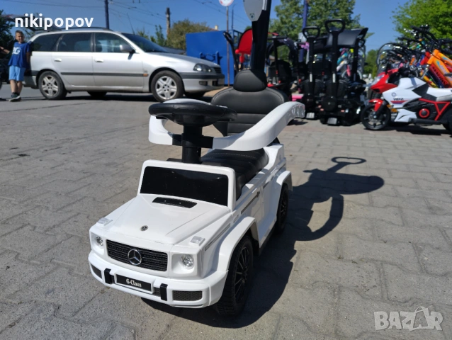 MERCEDES Кола за яздене с дръжка и сенник Mercedes-benz G350d бял, снимка 11 - Други - 53849697