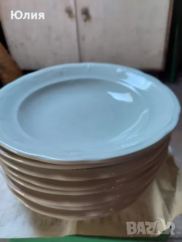 чинии за супа,плато,купи за супа 4бр.,мраморни нища и руски чаши с табличка.