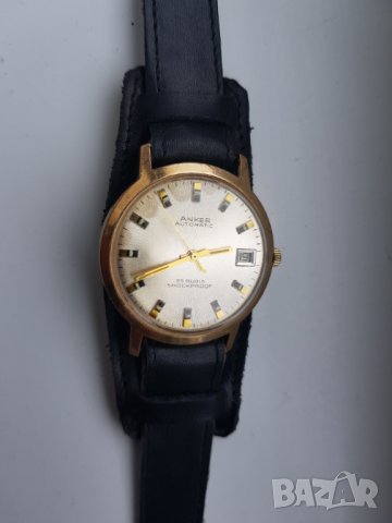 Позлатен мъжки часовник Anker Automatic 25 Rubys, снимка 6 - Антикварни и старинни предмети - 41241524