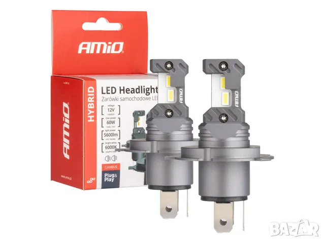 LED крушки AMiO Hybrid H4 6000K 60W 12V CANBUS