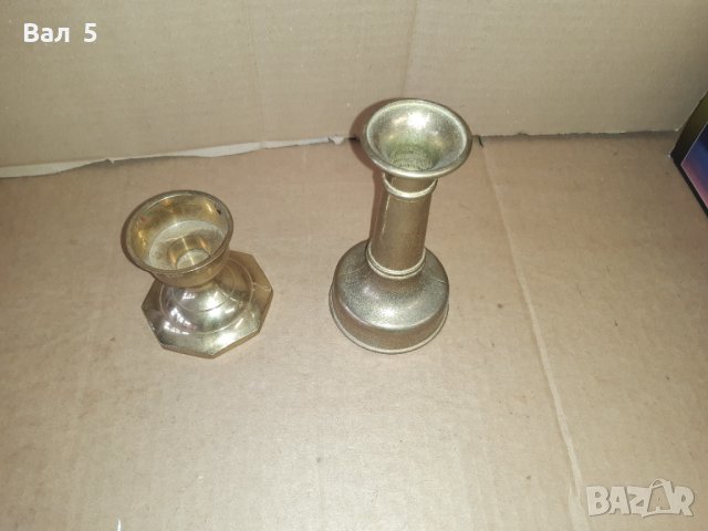 Стари свещници 2 броя - бронзов свещник, снимка 3 - Антикварни и старинни предмети - 41000745