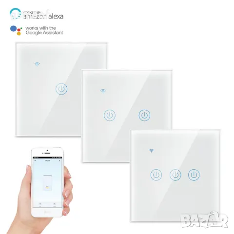 Tuya Smartlife - WiFi сензорен ключ за осветление (сериен) без нужда от 0 проводник, бял, снимка 11 - Друга електроника - 47712800