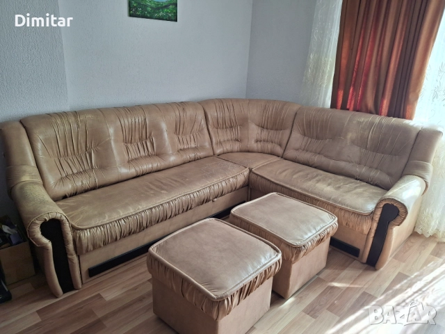 Холов ъгъл от три части, снимка 2 - Дивани и мека мебел - 52000578