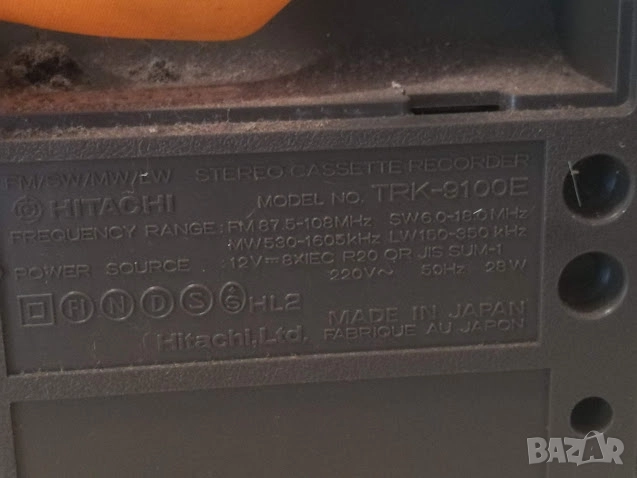 Радио касетофон HITACHI trk 9100e, снимка 7 - Радиокасетофони, транзистори - 28642727