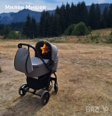 Комбинирана количка 3 в 1 KikkaBoo - Madrid, Dark Grey Melange, снимка 10 - Детски колички - 53395668
