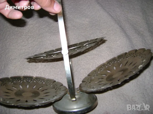 Соц метална етажерка за плодове, снимка 2 - Антикварни и старинни предмети - 47581365