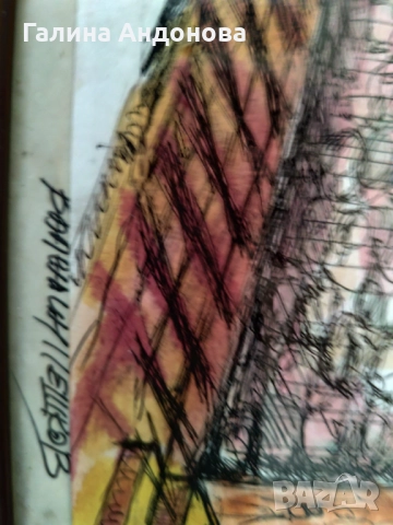 Горната църква "Света Богородица "Валентин Пешков акварел, снимка 2 - Картини - 52965667