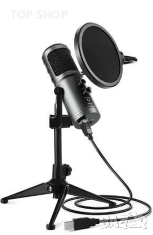 Комплект USB микрофон Кондензаторен комплект игрални микрофони със статив