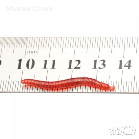 Изкуствени червени червеи 20 бр. пакет - Силиконови, снимка 2 - Такъми - 39225541