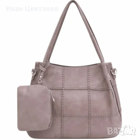 Елегантна и практична дамска чанта с включено портмоне, снимка 3 - Чанти - 49349408