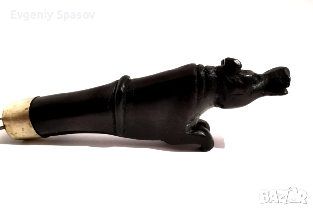 Отварачка от Абанос Ръчна Резба Фигурка Хипопотам, снимка 5 - Антикварни и старинни предмети - 51949360