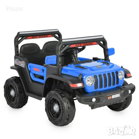 ТОП ЦЕНА!НОВО!Акумулаторен джип Tango BLUE с 12 V батерия,USB,Функция люлеене